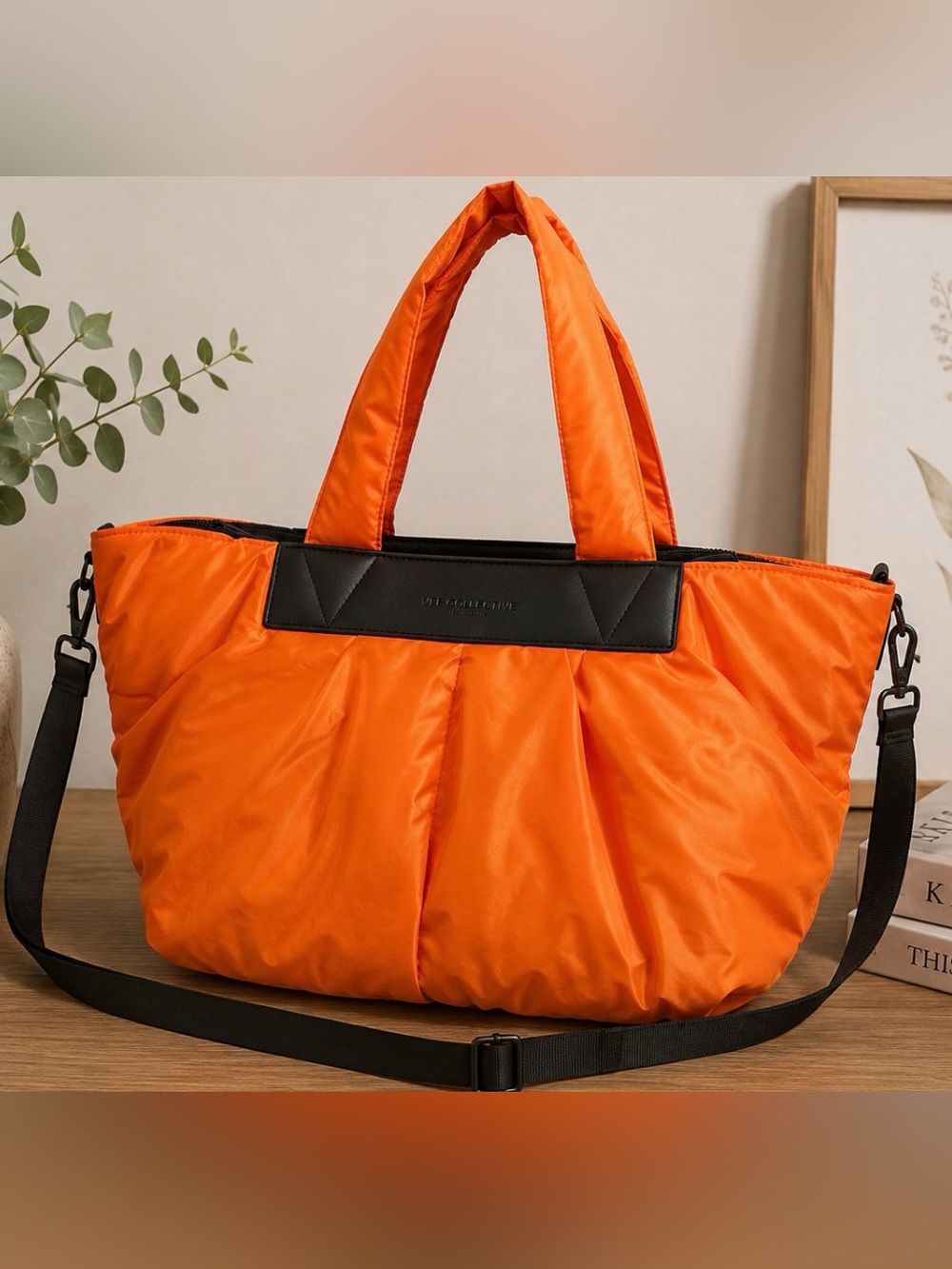 VEE COLLECTIVE Stylish Orange Tote/Crossbody Bag